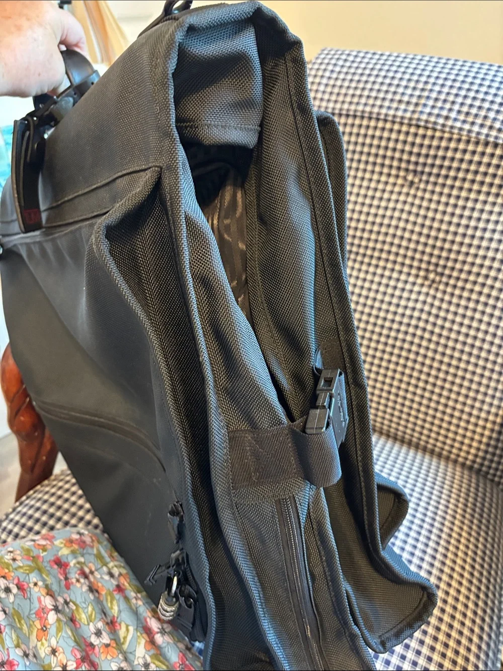 Tumi ballistic Black Garment Bag with Front Pockets